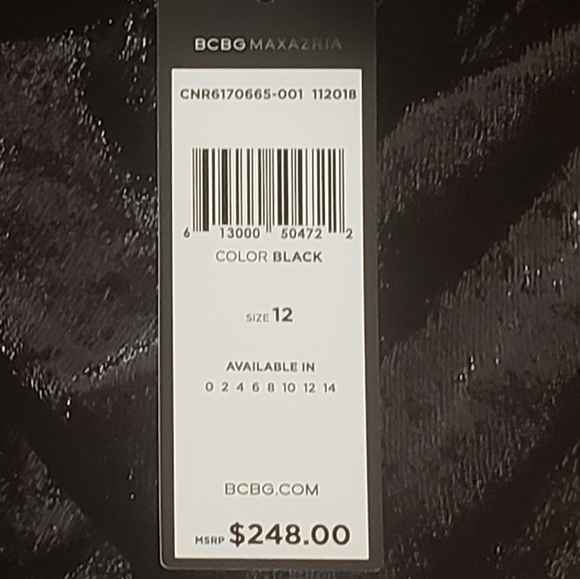 BCBG One Shoulder Shimmer Velvet Dress - Picture 2 of 5